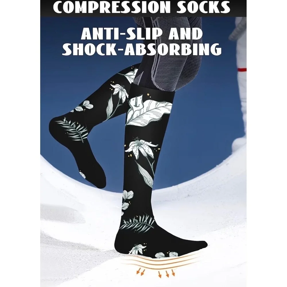 Unisex 20-30 mmHg Compression Socks 4XL Floral‎ Double Gradient Medical 4 Pack